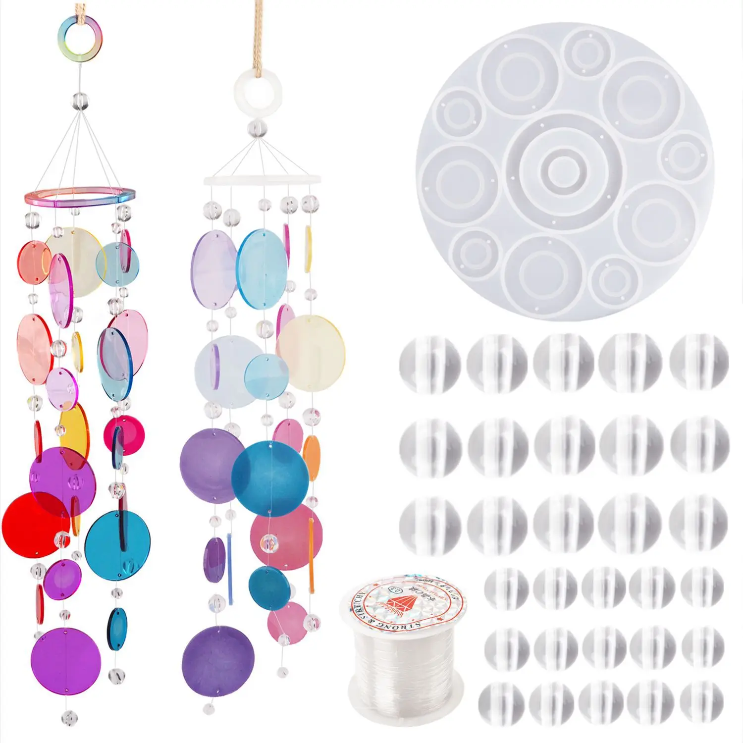 

Diy Wind Chime Epoxy Resin Mold Wall Hanging Wind Chime Household Decoration Tool Silicone Mirror Surface Making Mold