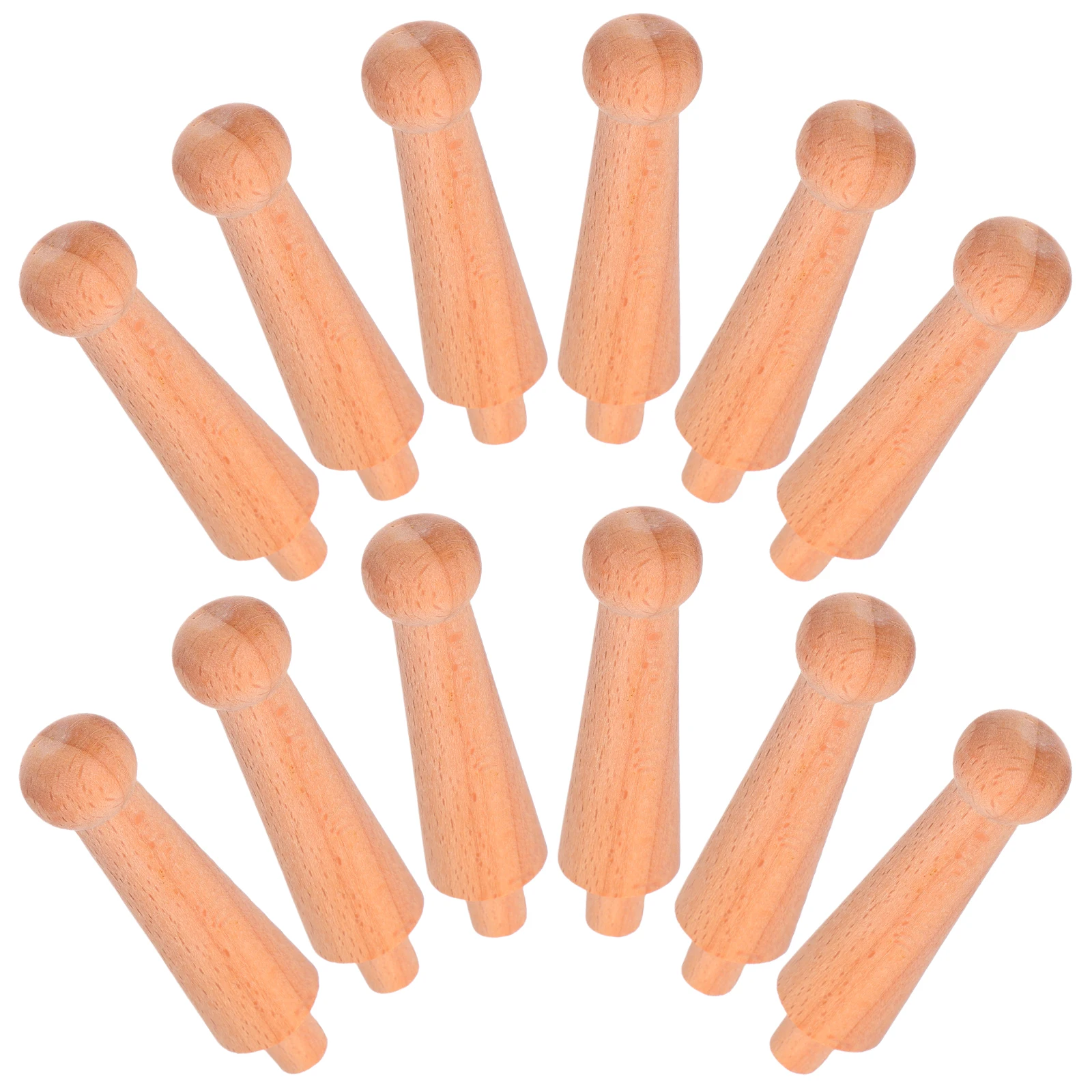 

12 Pcs Cabinet Solid Wood Decorative Columns Furniture Wooden Carving Rack