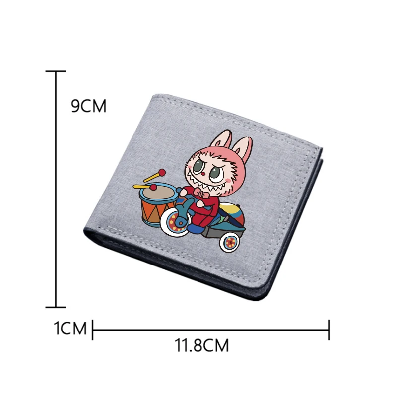 Labubu Nylon Wallets for Men Anime High-end Money Clip Bags Boys Credit Card Holder Fashion Hip Hop Coin Purse Boyfriend Gifts