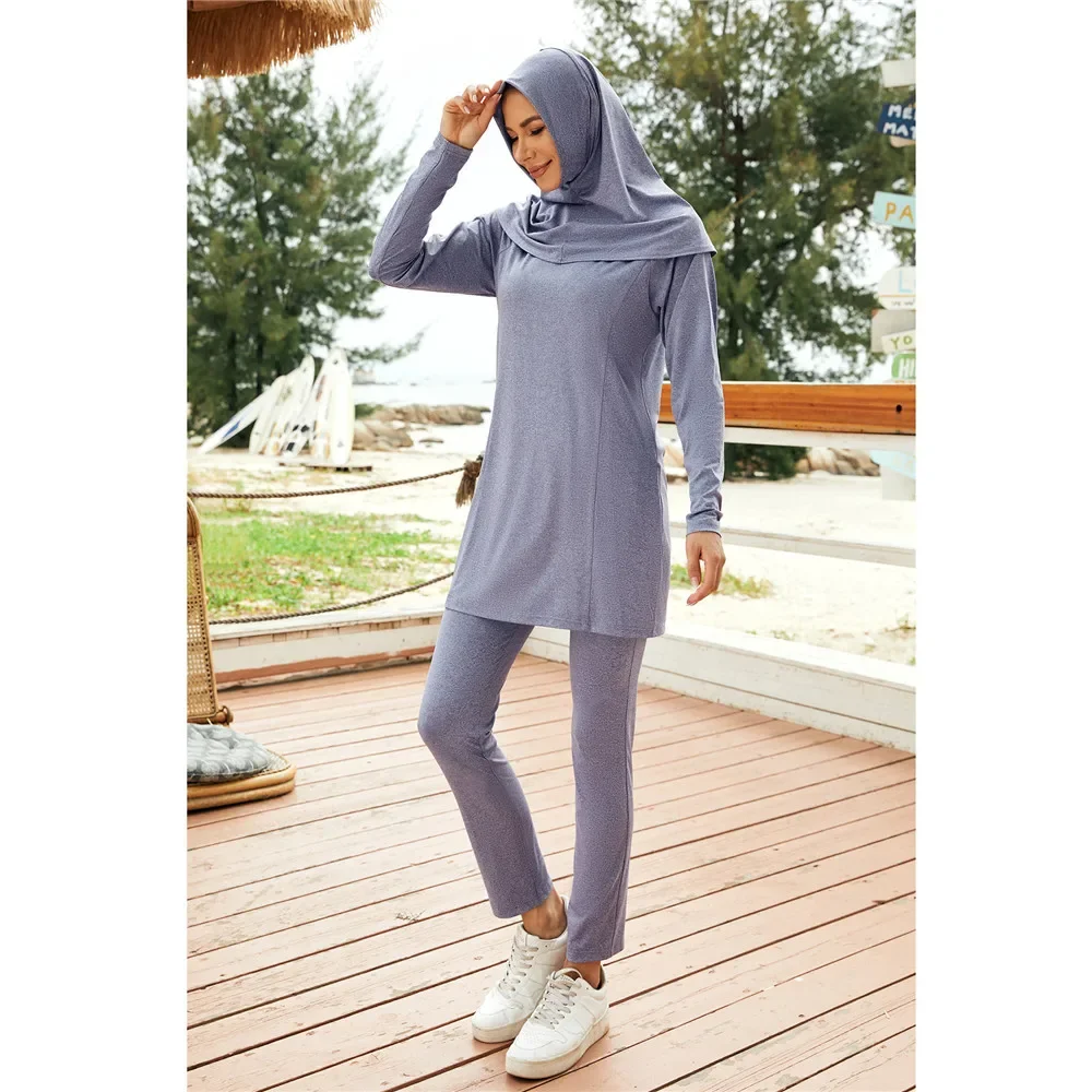 

Буркини мусульманские женские купальники комплект из 3 предметов исламский купальник полное покрытие хиджаб купальный костюм купальные костюмы скромная пляжная одежда 3 шт.