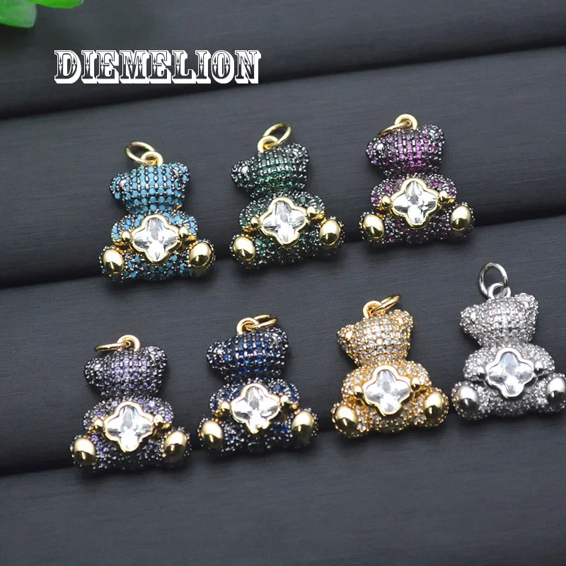 

16*19mm Fashion Cute Bear Pendant Charms for Woman Girls DIY Necklace Cartoon Jewelry Making Findings DIY Wholesale