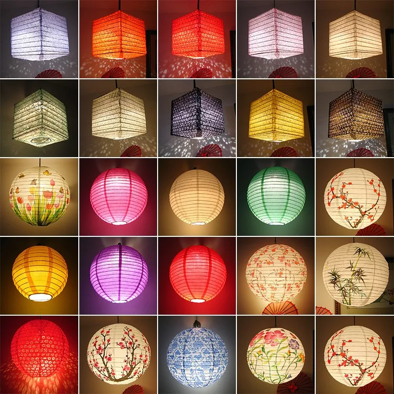 

5pcs 30cm Printed Flower Round Paper Lantern Wedding Birthday Party Decorations Chinese Japanese Festival Paper Lantern Supplies