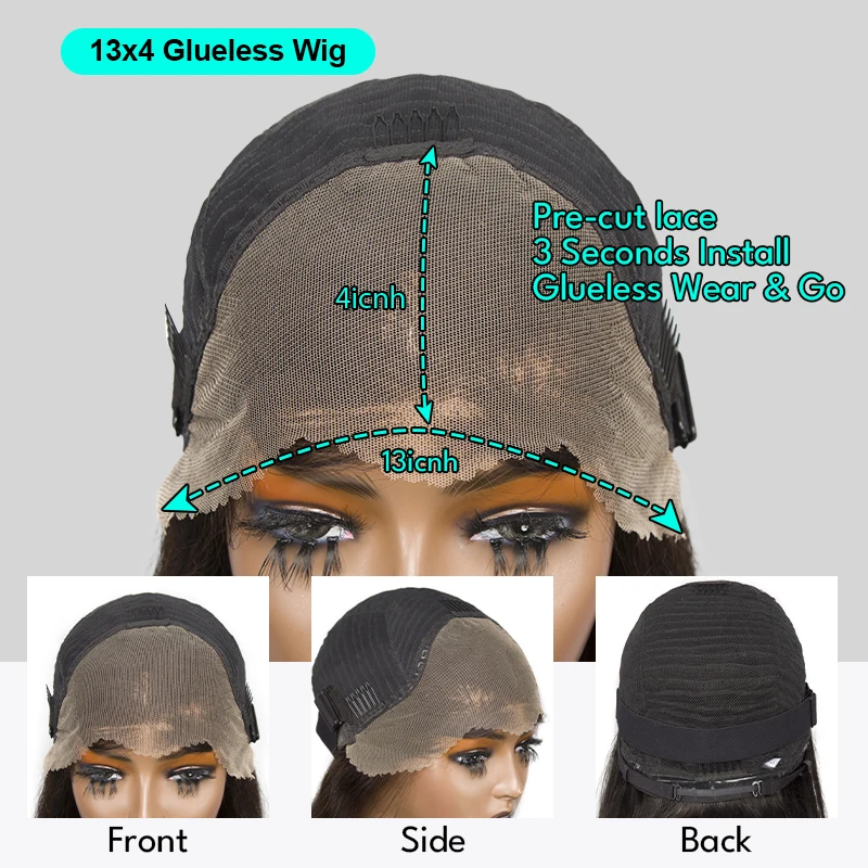 Wear And Go 13x4 Water Wave Bob Lace Wig For Women Curly Wig Glueless Human Hair Wig Ready To Go Human Hair Wigs Pre Cut No Lace image 6