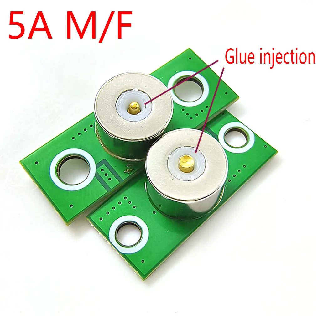 5A DC Magnetic Pogopin Connector 10mm Male Female Spacing Spring Loaded Dc Power Socket With Hole