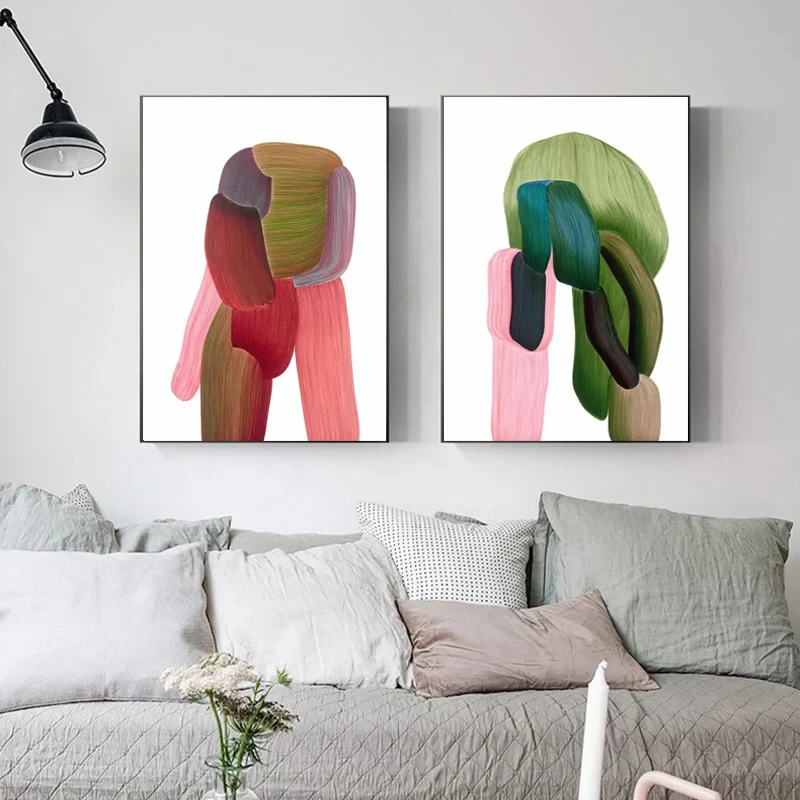 Modern Multi-Color Abstract Art Poster Apartment Dormitory Color Wall Art Picture Canvas Print Living Room Home Decor