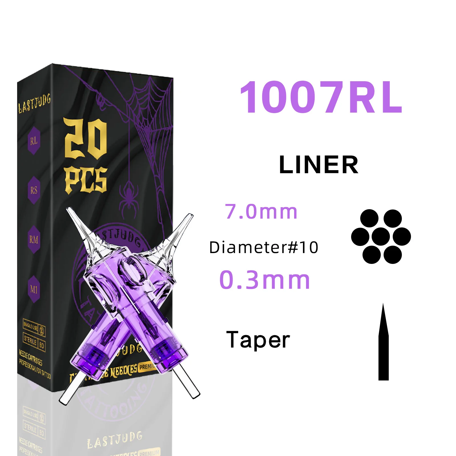 LASTJUDG Tattoo Naalden 20PCS Wegwerp Tattoo Naalden RL RS M1 RM Permanente Make-Up Tattoo Cartridge Naald Voor Tattoo Pen