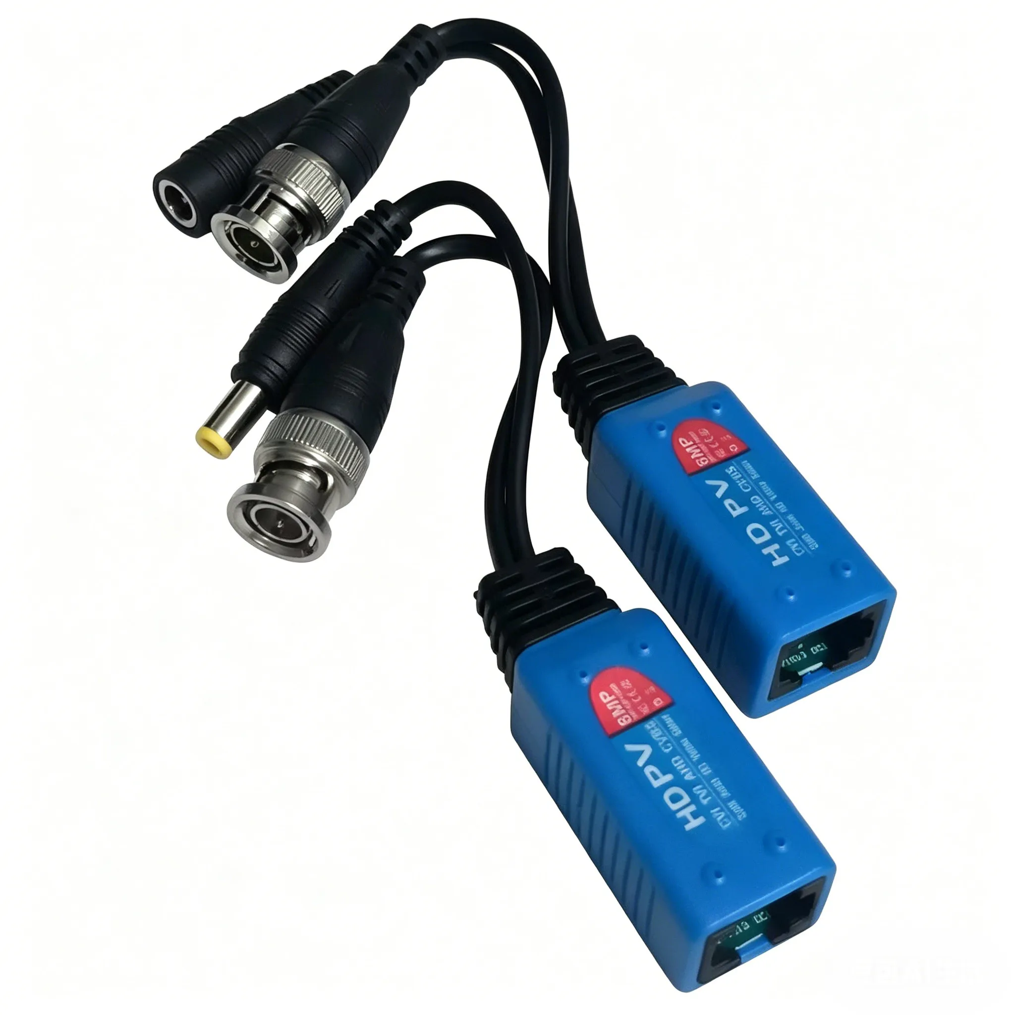 

8 МП видеопередатчик-балун для систем видеонаблюдения, RJ45, коаксиальный, BNC, HD, по витой паре, для подключения к CAT5e/6, для HD 8 МП камер, с поддержкой передачи питания для IP-камер