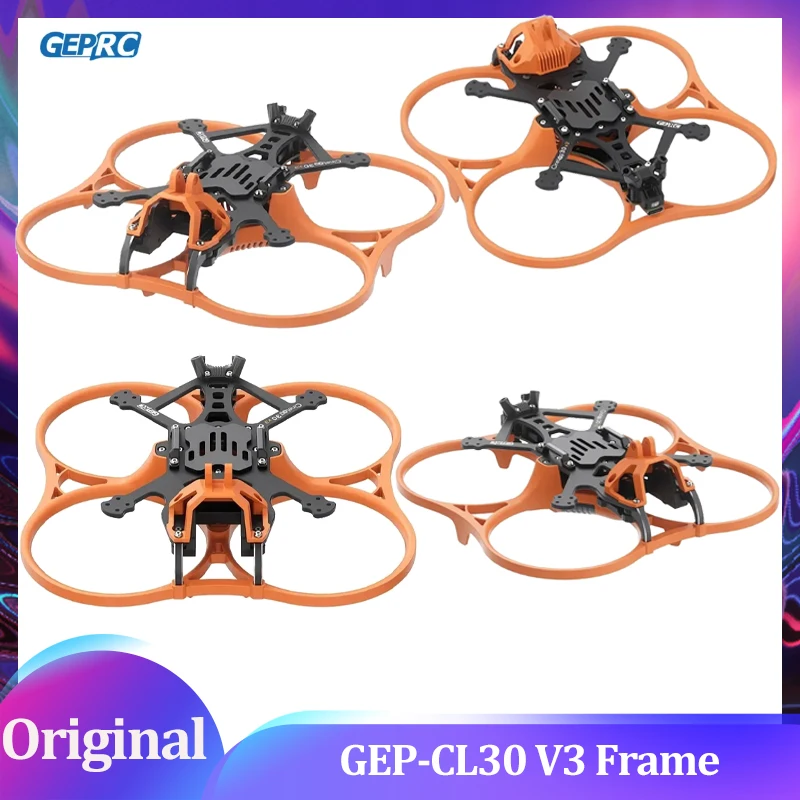 

GEPRC GEP-CL30 V3 O4 PRO 3-дюймовый дрон из углеродного волокна, черный, оранжевый, RC FPV, квадрокоптер, запасные части для вертолета, аксессуары