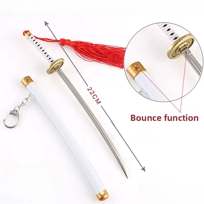 22 سنتيمتر/8.66in اليابانية كاتانا رورونوا زورو كذاب أنيمي الطرفية سيف ساموراي مع غمد Sansaburu سنو المشي لعبة مجسمة معدنية