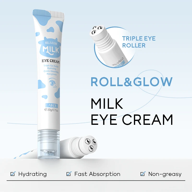 LAIKOU 6Pcs Milk Hydrating Skin Care Set Cleanser Toner Skin Softening Serum Roll & Glow Eye Cream Silky Hydrating Mask Facial K view 6