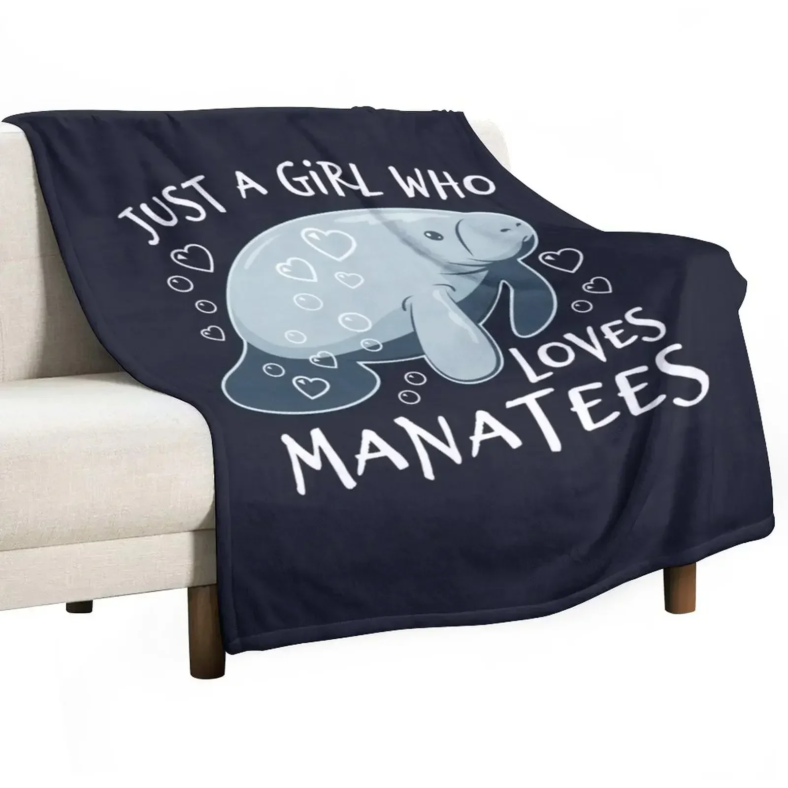 Just A Girl Who Loves Manatees - Cute Manatee Throw Blanket Hairys christmas gifts christmas decoration Single Blankets