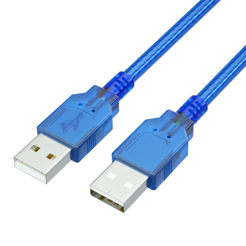 Kabel Data USB 2.0 Male ke Male, kabel ekstensi inti tembaga, kabel debug Copy cincin magnetik berpelindung