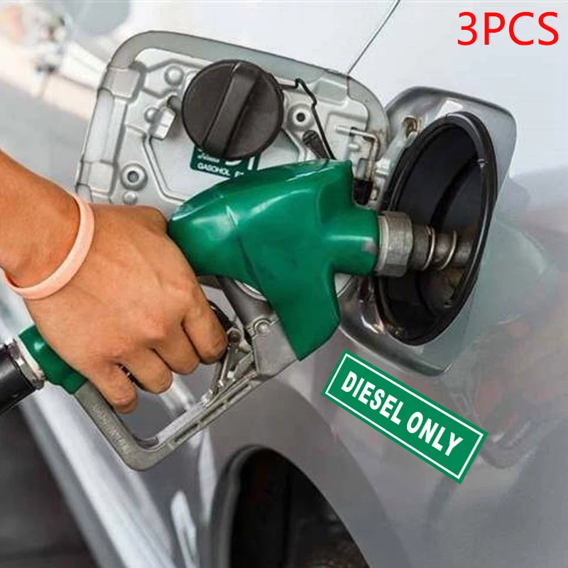 3 PCS Diesel Gasoline Reminder Car Sticker For Oil Tank Truck Tractor Vehicle Automobile Diesel Accessories