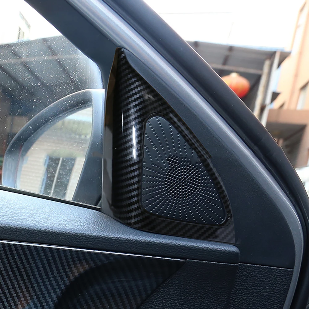 Carbon Fiber Style Inner A Pillar Front Triangle Cover Trim For Kia Forte K3 2019-2022