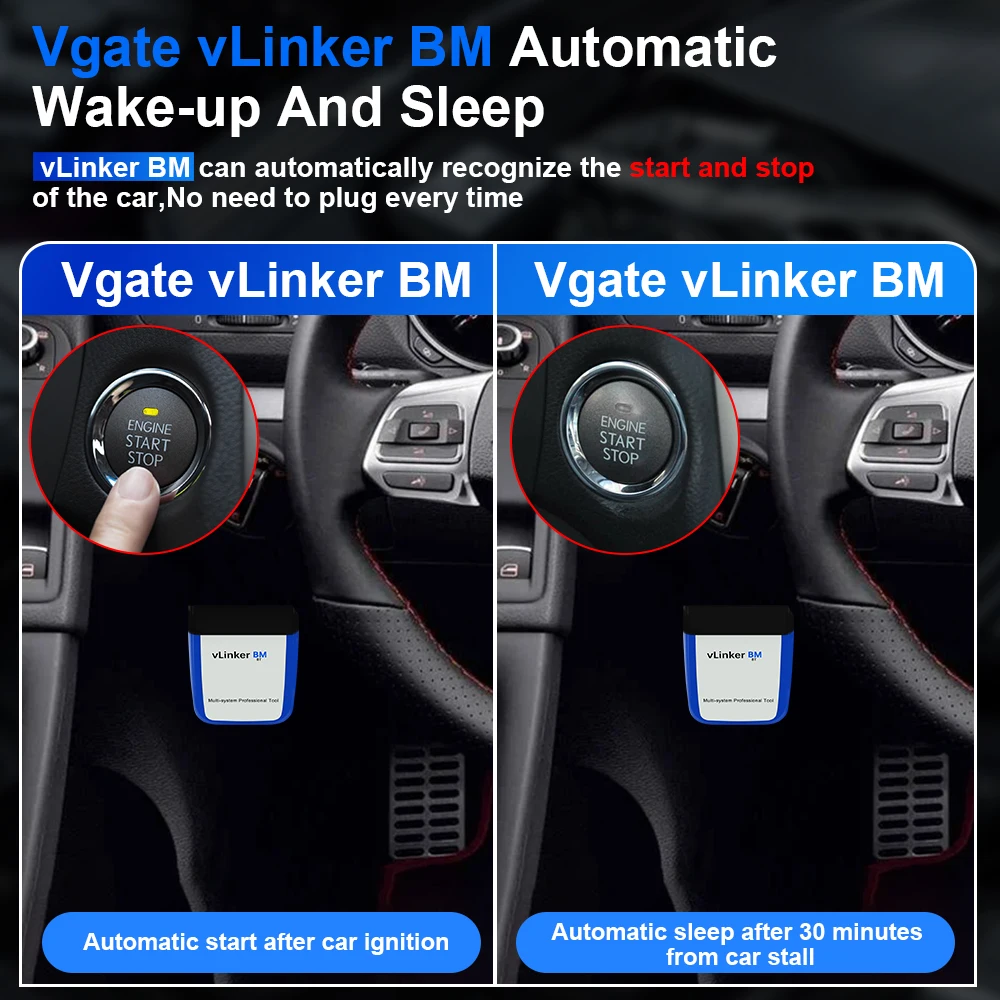 Vgate vLinker BM + ELM 327 V2.2 Scanner OBD2 compatibile con Bluetooth wifi OBD 2 strumento diagnostico per Auto ELM327 per BMW bampercode