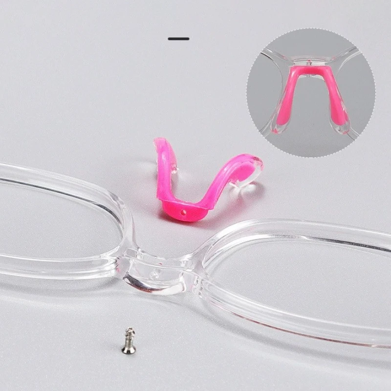 2Pairs/Lot Glasses Nose Pads Insert Silicone Nose Bracket Screw Silicone Saddle Nose bracket Color Eyewear Accessories