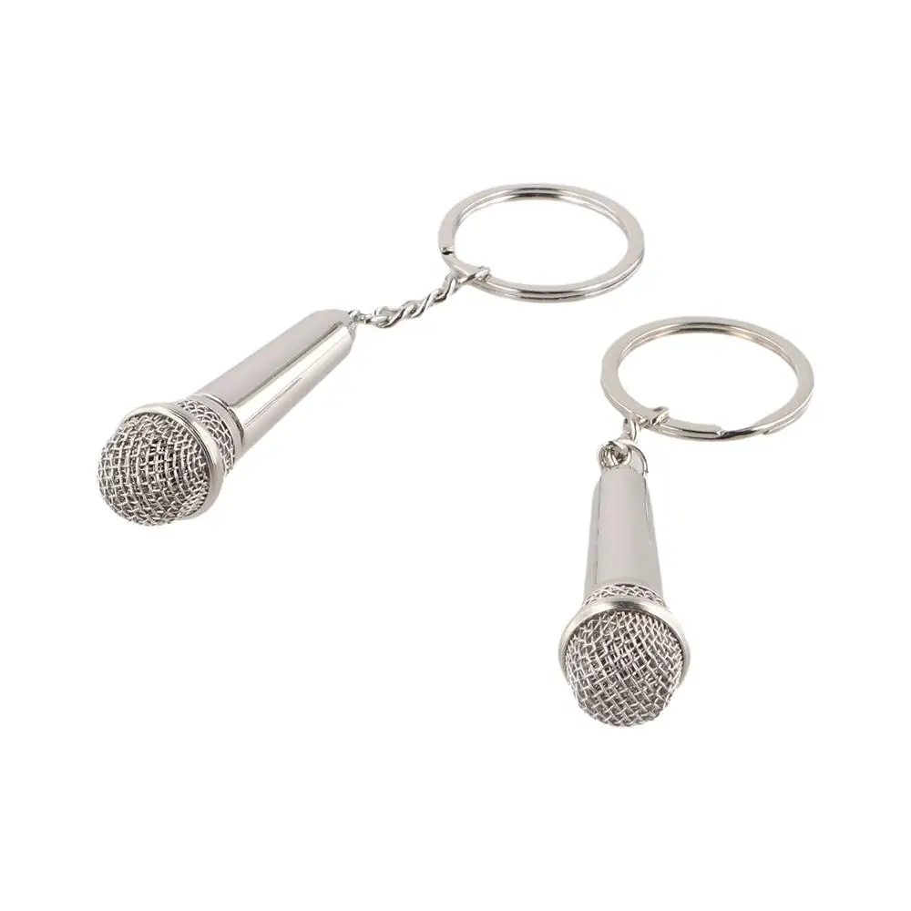 Fashion Microphone Key Ring Creative Metal Car Key Holder Cute Design Personalized Pendent Key Chain Handbag Accessories