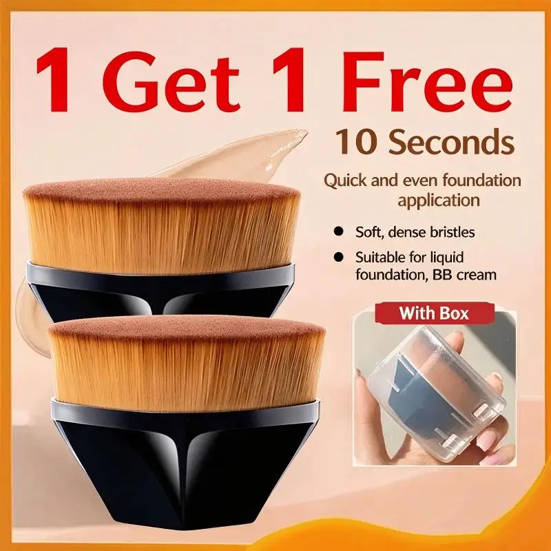 Foundation Brush with Dustproof Carry Case Dense Soft Bristles for Powder Concealer Foundation Natural Finish Travel Makeup