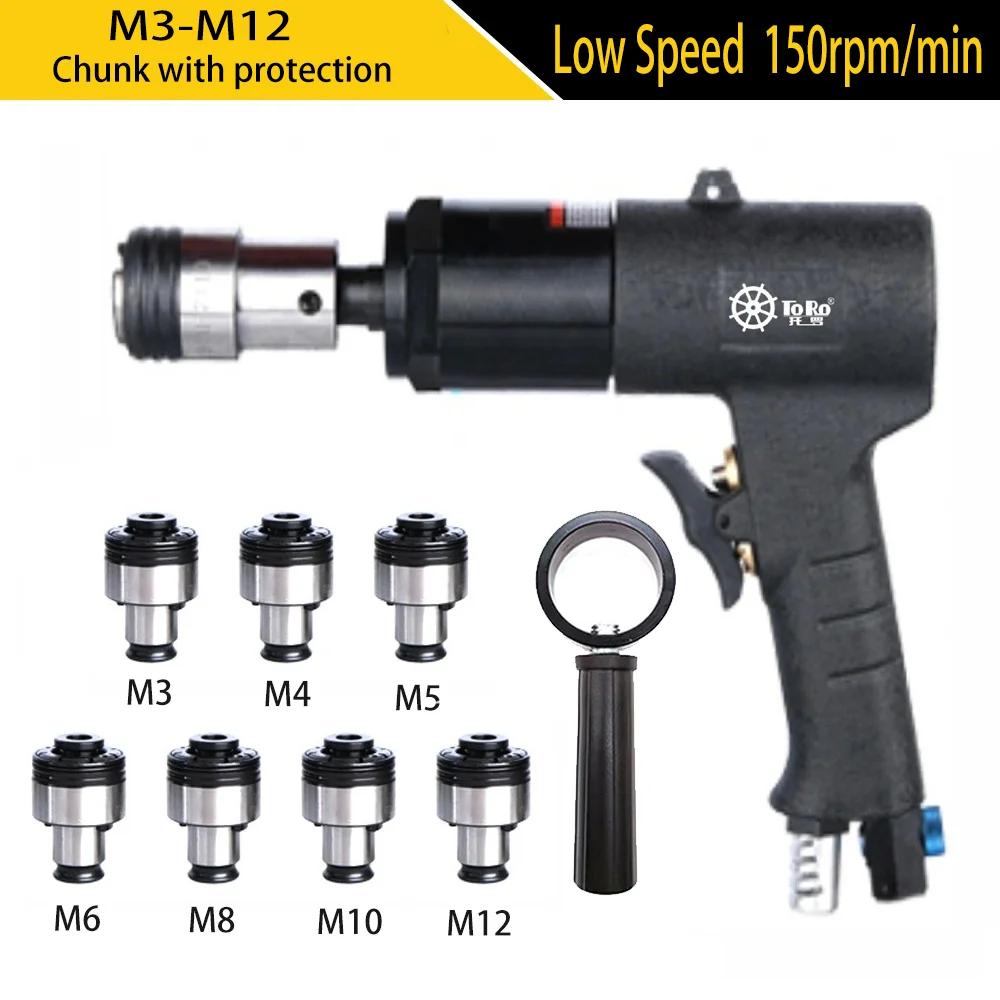 Pneumatic Air Tapping Machine Gun with M3-M12 Protective Head Power Thread Tool for Drilling Precision Engineering Thread Tools