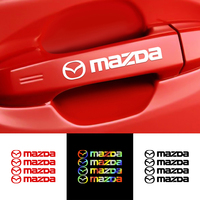 4Pcs Auto Decoration Car Door Handle Logo Stickers Rearview Mirror Decals For Mazda Atenza Axela Demio 5 6 MS CX-5 CX-8 MPS GJ