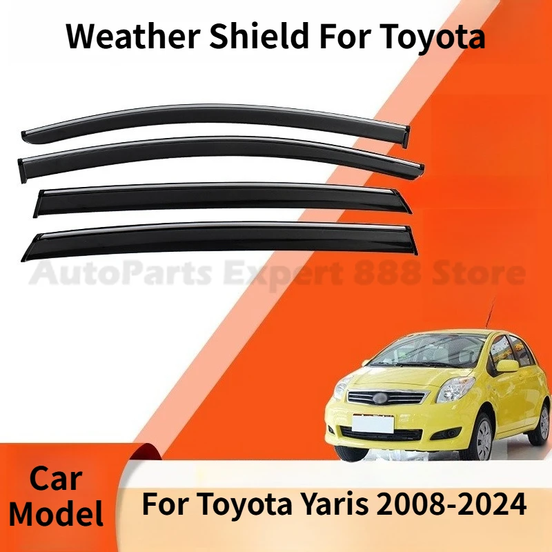 

Modification Parts Weather Shield For Toyota Yaris 2008-2024 Window Visor Rain Guard Deflector Windshield Awning Trim