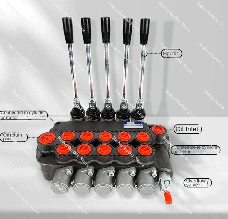 Hydraulic Multi-Way Valve Reversing Control Valve P40/80/120 Model with Relief Manual Direction