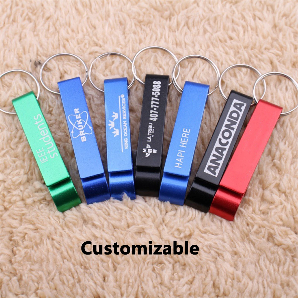 20Pcs Custom Colored Aluminum Beer Bottle Opener Personalized Engraved Customized Logo Private Gift Wedding Favors Promotion