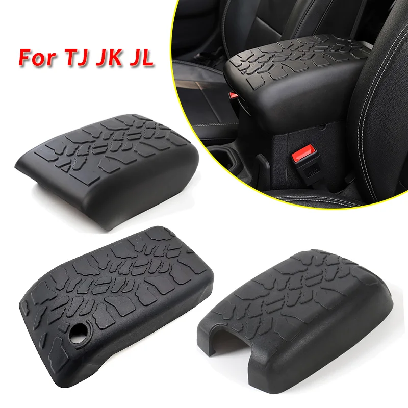 Tire Tread ArmPad Center Console Cover Armrest Cushion For Jeep Wrangler TJ JK JL 1997-2022 Armrest Box Pad Interior Parts