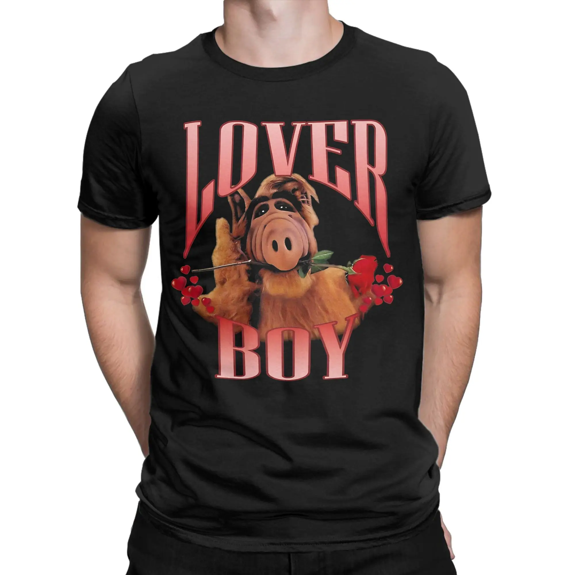 Men Women Lover Boy Alf T Shirts Alien Life Form Pure Cotton Clothes Cool Short Sleeve Crewneck Tee Shirt Original T-Shirt