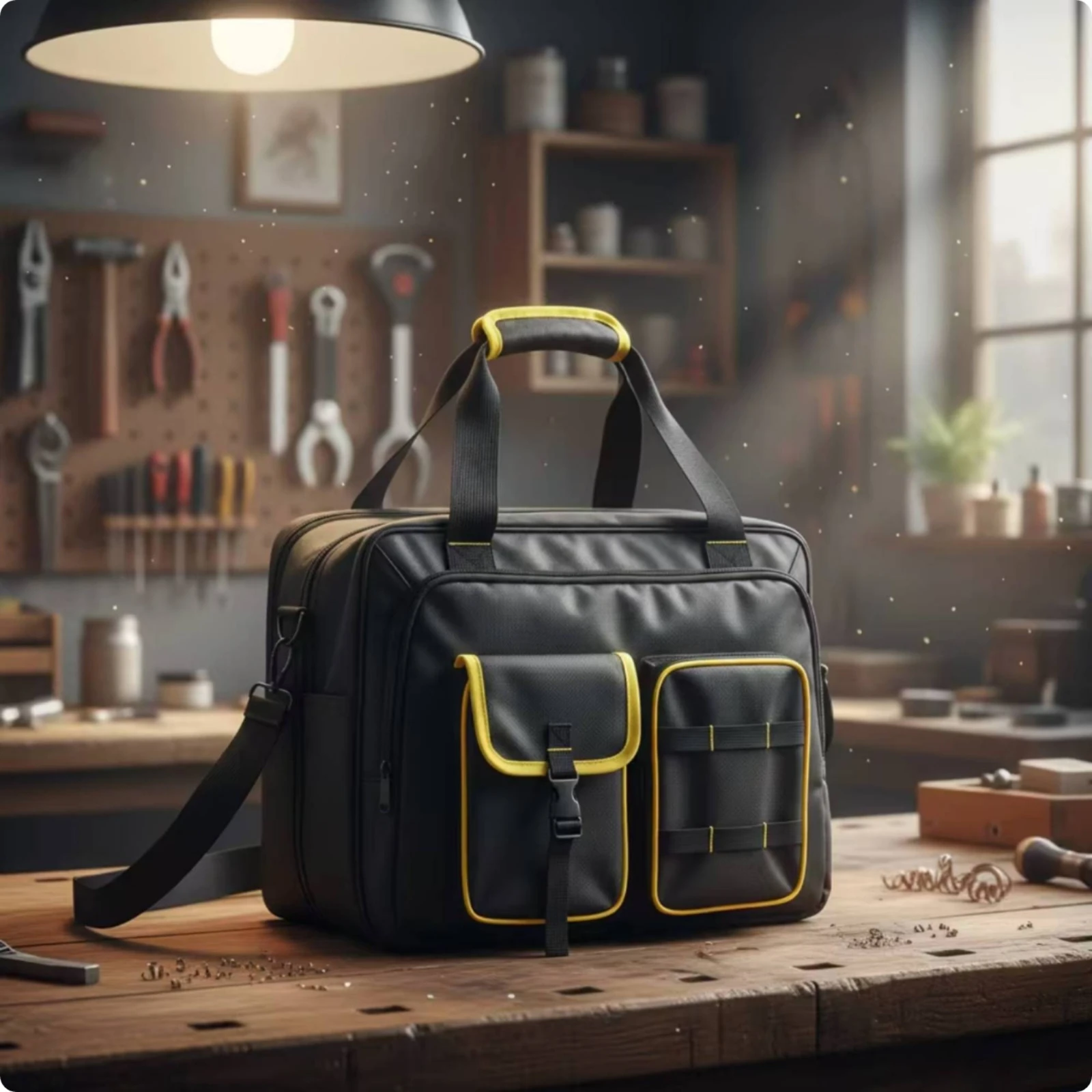 Tool Bag with Laptop Compartment Water-Resistant Tool Storage Bag with Shoulder Strap Heavy-Duty Long-Lasting for Technicians