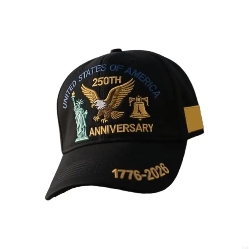 76HF Peddle – 米国建国250周年記念帽子、ユニセックス調節可能な愛国的称賛レトロウォッシュドベースボールキャップ