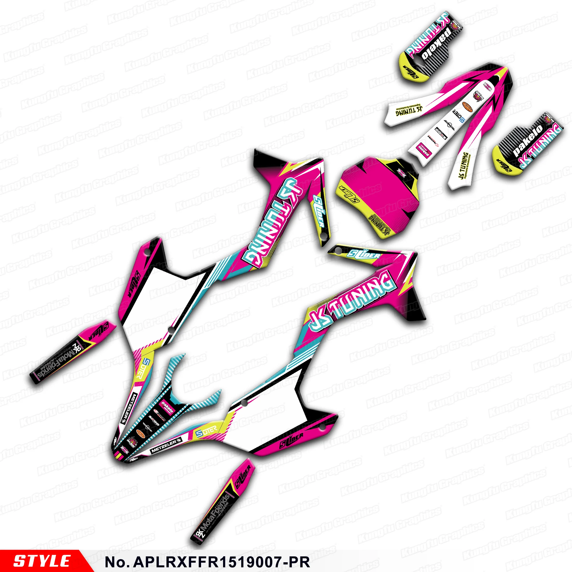 JY RACING Dirtbike Graphic Motorcycle Sticker for Apollo RXF Freeride 150 190, Rebuild, APLRXFFR1519007-PR