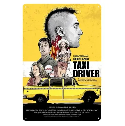 1p,Taxi Driver Rober De Niro Movie Metal Poster Tin Sign 20x30cm Collectable Platebar metal sign