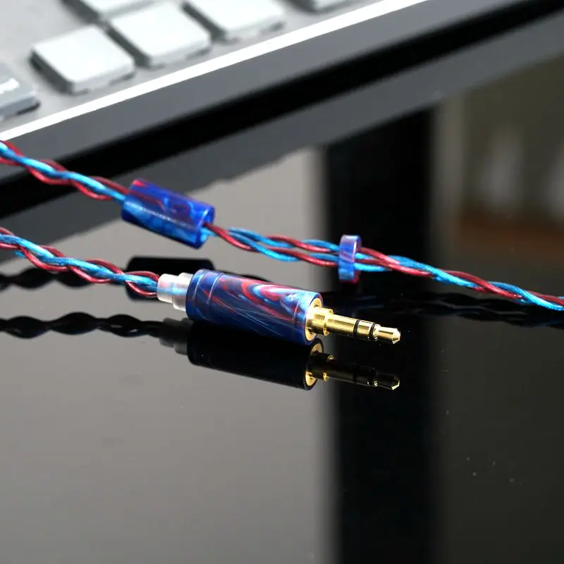 XINHS G08 4-Core Blue Red Fairy OCC Single Crystal Copper Graphene Headphone Cable | HiFi Upgrade Cable with Litz Structure