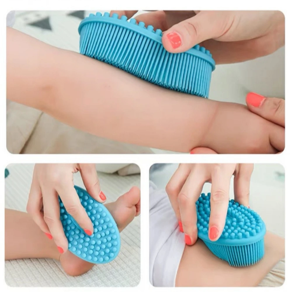 Silicone Bath Body Brush Exfoliating Shower Back Scrubber Cleaning Skin Scrub Spa Massager Bathroom Accessorie Training Tactile