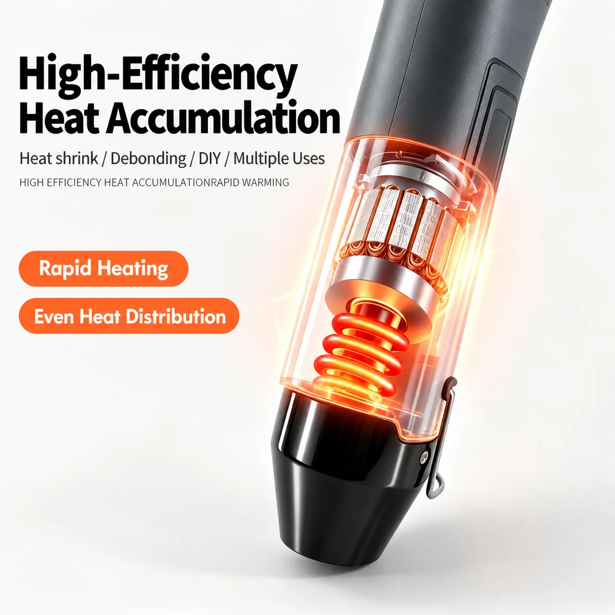 350W Mini Heat Gun Portable Hot Air Gun for Heat Shrink Tubing Vinyl Wrap DIY Craft Electronics Repair