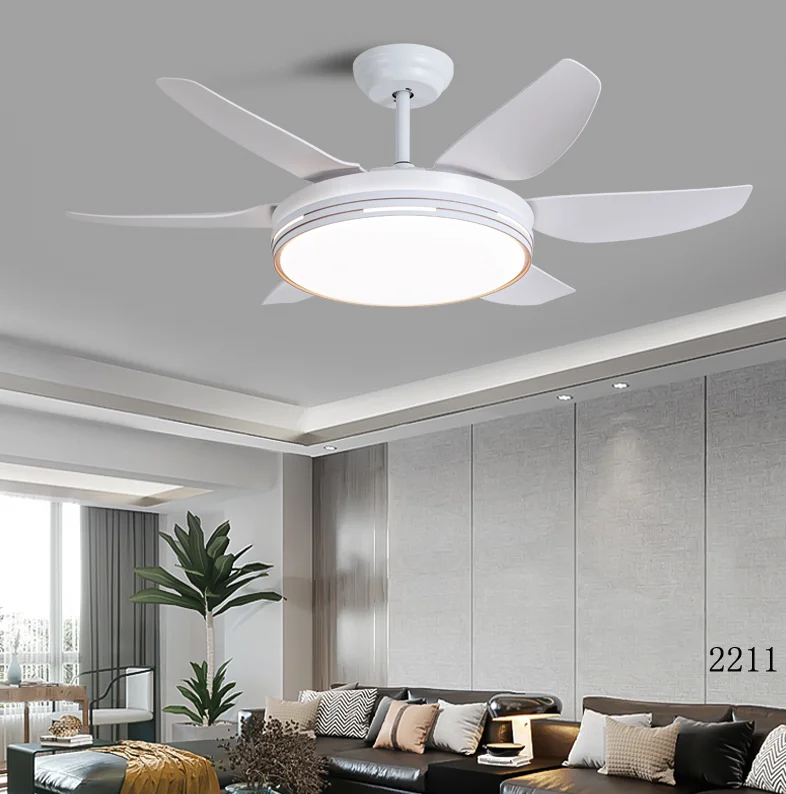 Imagem -06 - Ventilador de Teto Branco com Luz Grande Moderna Lâmpada de Vedação Lustre Led Controle Remoto Velocidade do Vento Forte Engrenagem 52 in Moderno