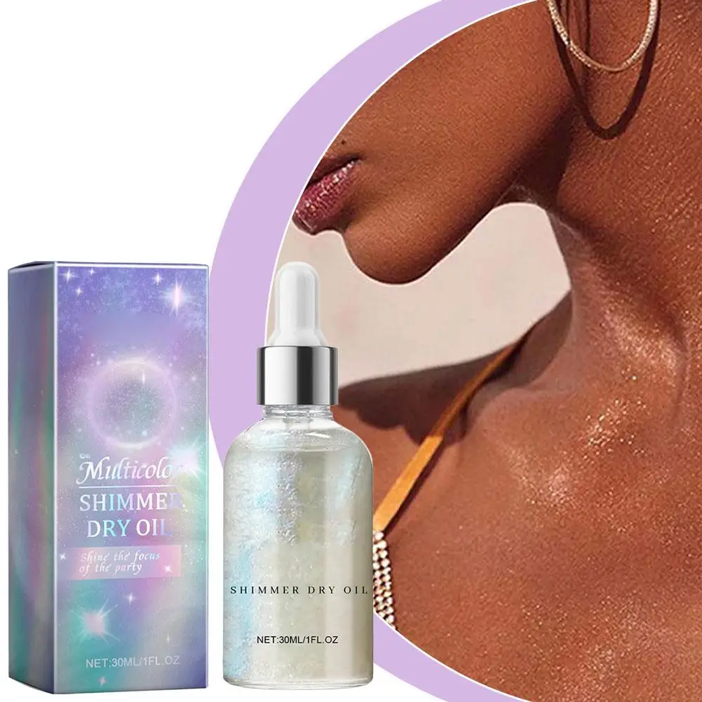 Faça a aparência da pele mais suave, óleo brilhante para festa corporal sem sentimento, óleo gorduroso, beleza brilhante para todos os tipos de pele, óleo