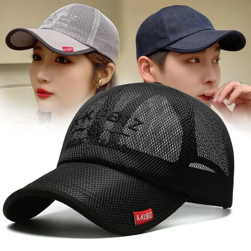 Summer Quick Dry Breathable Mesh An-ti UV Fishing Sunhat Sunscreen Full Net Golf Baseball Cap Sports Runing Hat Trucker Visors