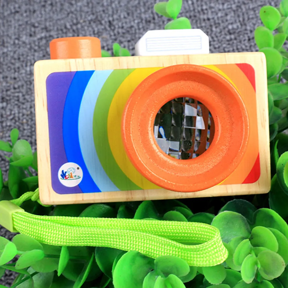 2Pcs Magical Wooden Kaleidoscope Cartoon Camera Portable Kids Educational Early Learning Gift Kaleidoscope Toy