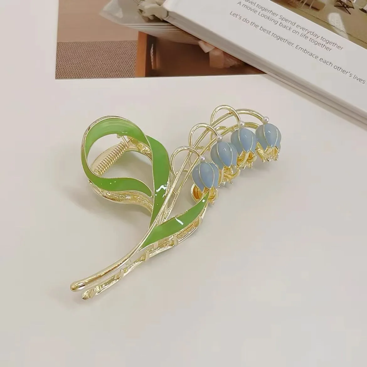 Spring Popular Hand-painted Oil Flower Hair Clip, Sweet and Girlish Temperament, Hair Clip on the Back of the Head