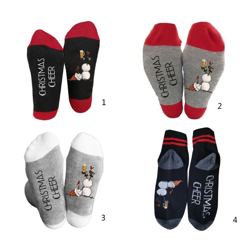 Christmas Socks for Women Men Funny Snowman Holiday Colorful Novetly Stockings Drop Shipping