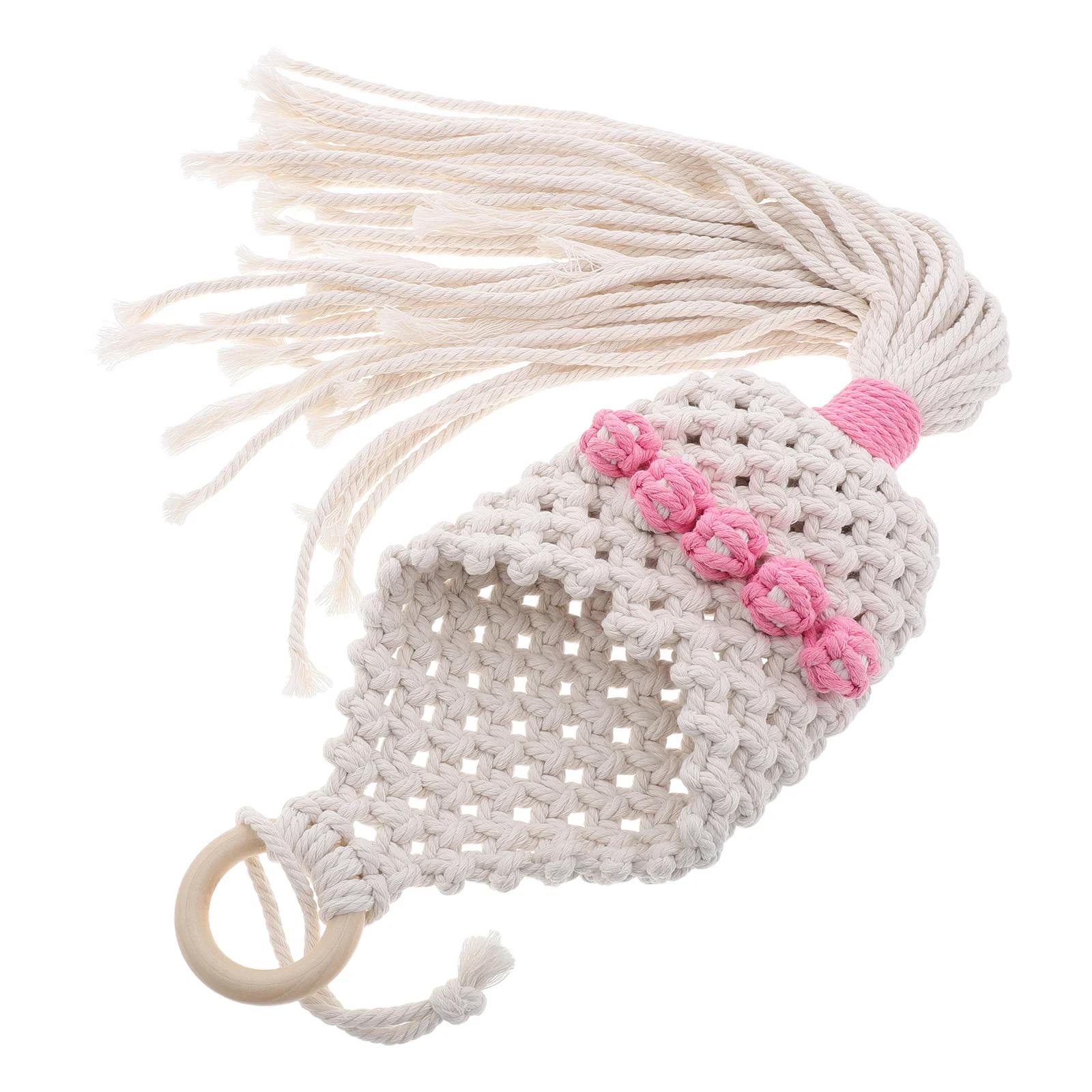 

Hand-Woven Boho Macrame Plant Hanger Indoor Wall Mounted Flowerpot Net Bag Hanging Basket Decorative Holder Door Flower Basket