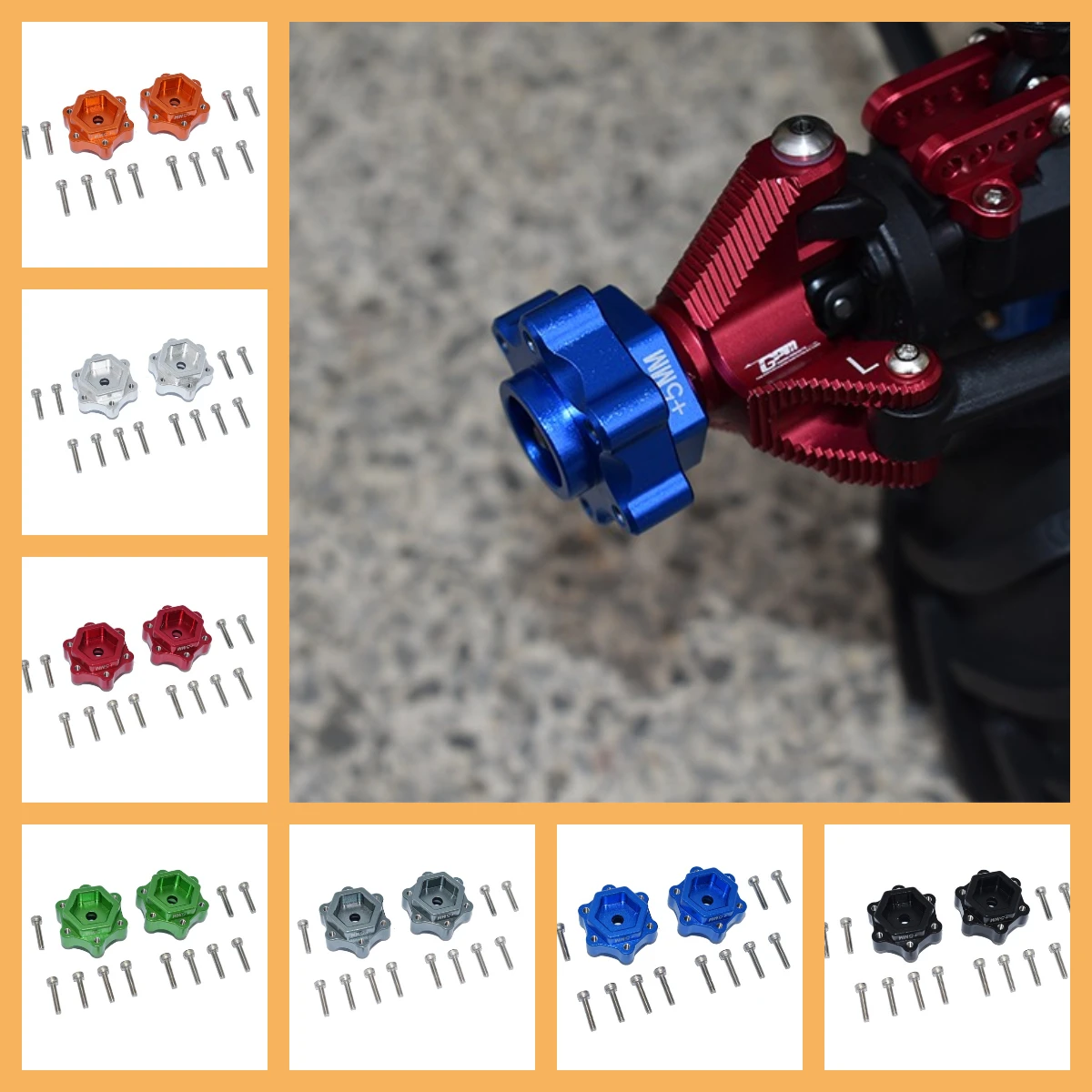 GPM LOSI 1/8 LMT SOLID AXLE 4WD-LOS04022 For Aluminum Hex Adapters Converter(+5mm)