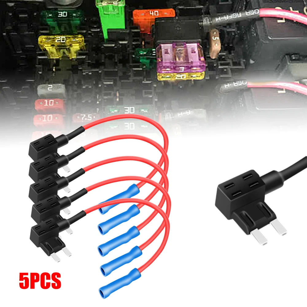 APM Tap Mini Blade Micro 5 Pcs 12V Car Fuse box Holder Auto Motri Insurance Add-a-Circuit Adapter ATM Adapter