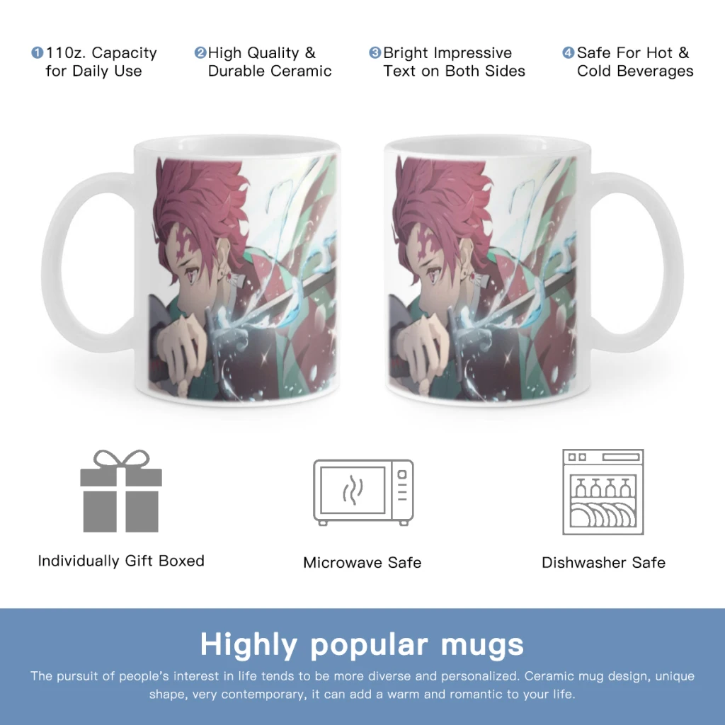 

Ghost Killing Blade Tanjiro Free shipping Ceramic Mug Cute Coffee Tea Milk Stave Mugs And Cups with Handle Novelty Gifts