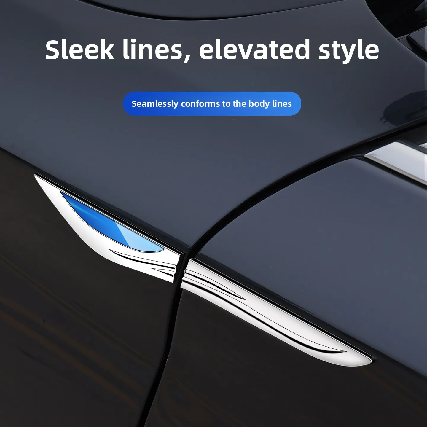 

Car blade fender side label decorative sticker car logo stainless steel metal to decorative labeling universal