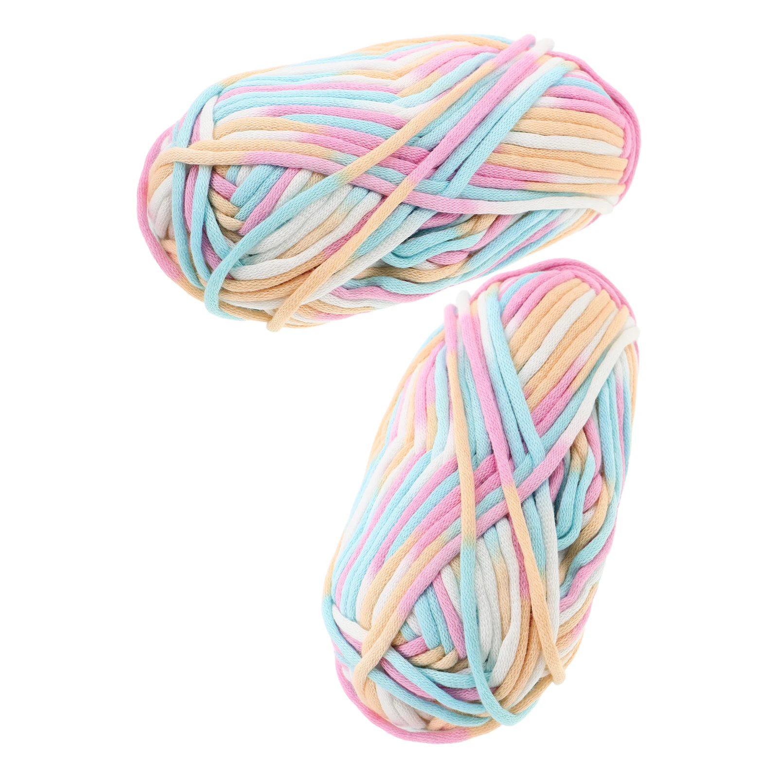 

2Pcs Core-Spun Cotton Yarn Bright Colors Soft Thick Knitting Thread for Scarves Sweaters DIY Crochet Projects Fashion Yarn