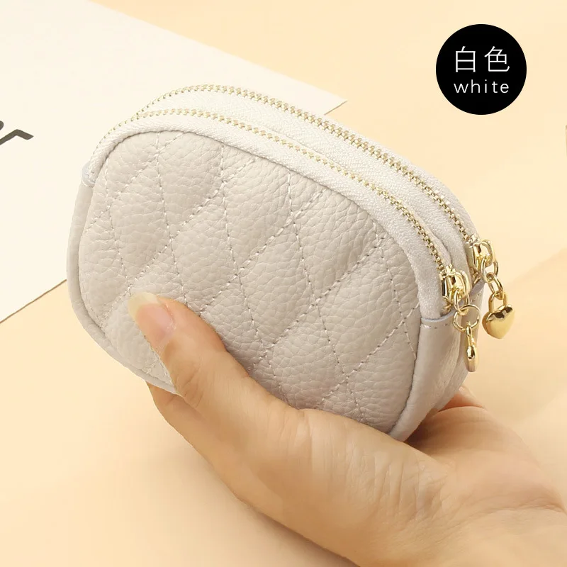 VIELINE Fashion Genuine Leather Women Short Wallet Functional Coin Purse Small Money Bags Double Zipper Coin wallet Multi Colors