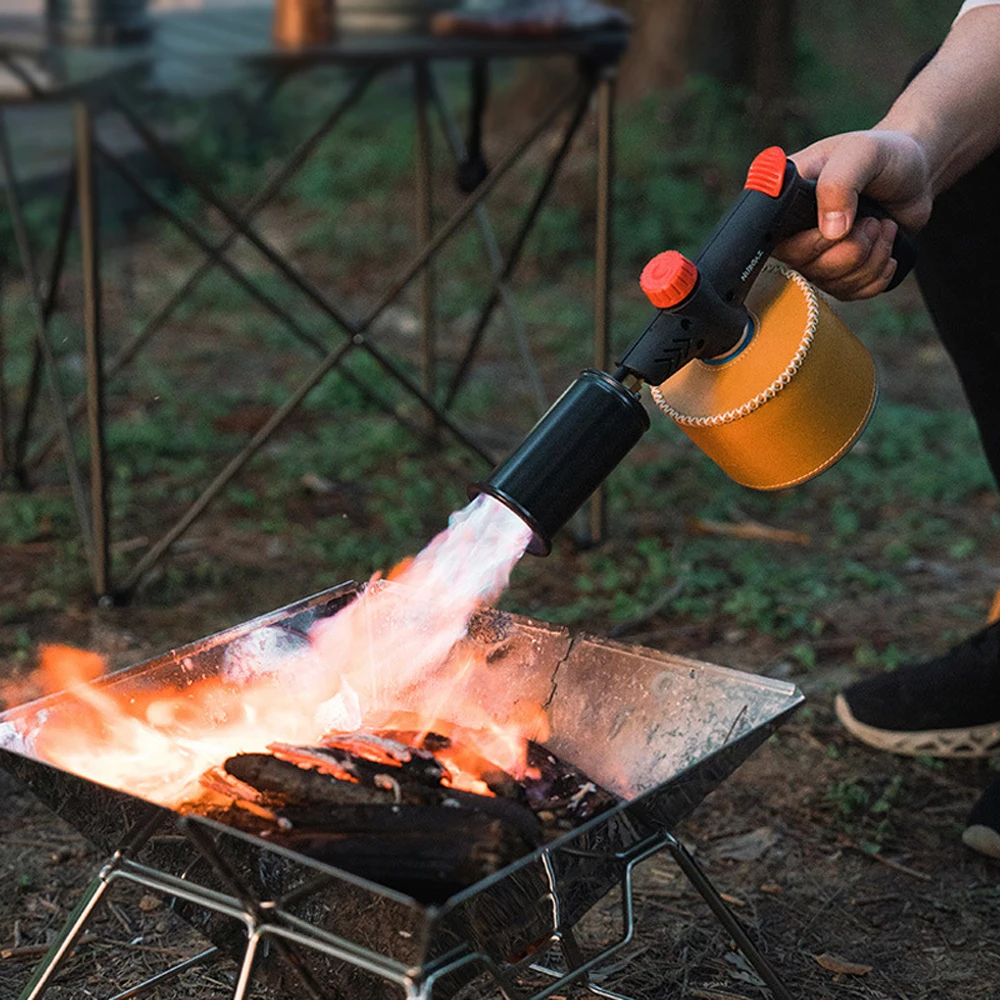 High Power Camping Handheld GasTorch Portable Outdoor Burners Charcoal Burning Tool Picnic BBQ Cooking Flamethrower